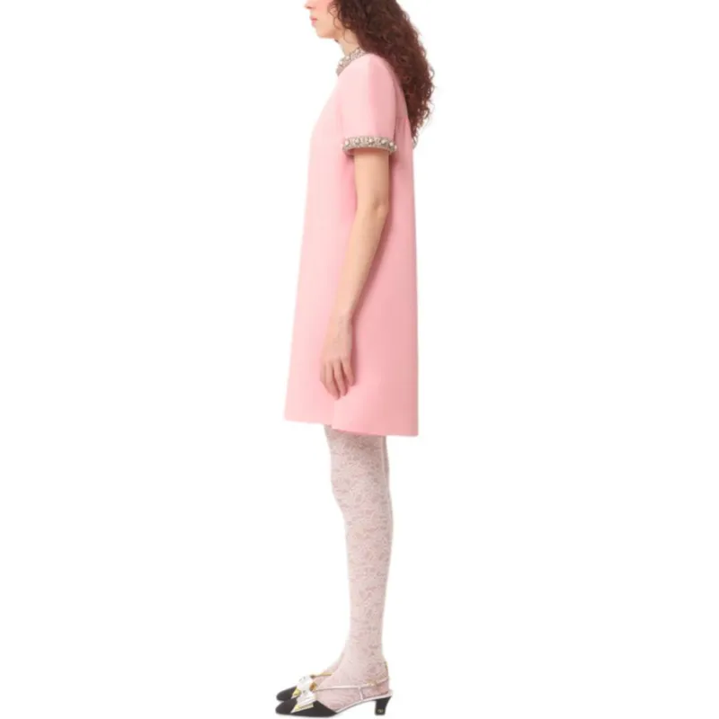 Valentino Crepe Couture Embellished Mini Dress-4