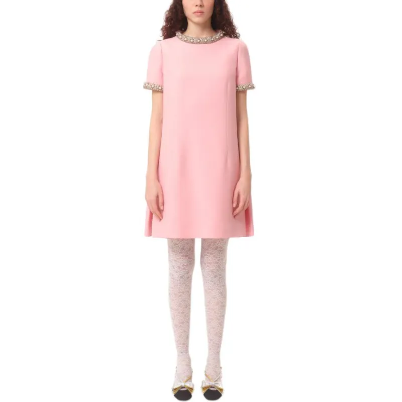 Valentino Crepe Couture Embellished Mini Dress-1
