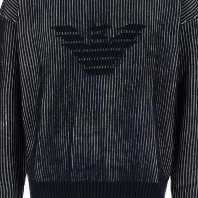 EMPORIO ARMANI Logo Intarsia Striped Jumper-4