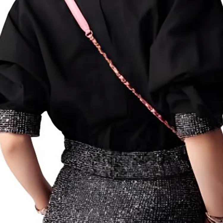 CHANEL SS23 Short Sleeved Dress Women's Black-4