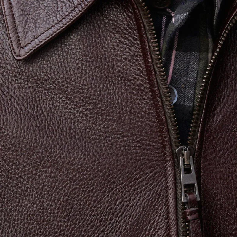 LOEWE FW24 Leather Jacket Men's Dark Red-4