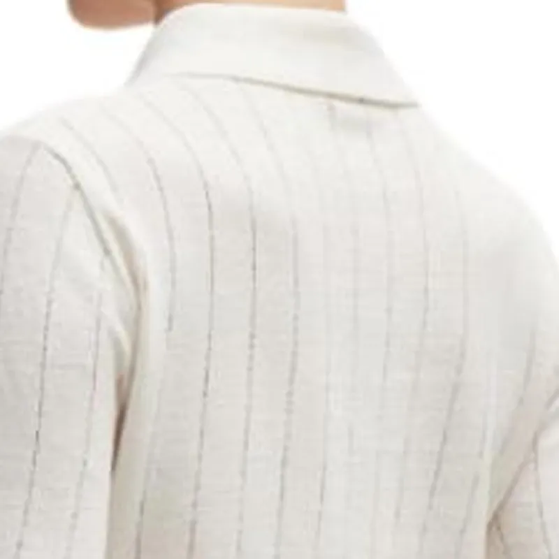 HUGO BOSS Ribbed Linen blend Polo Shirt-4