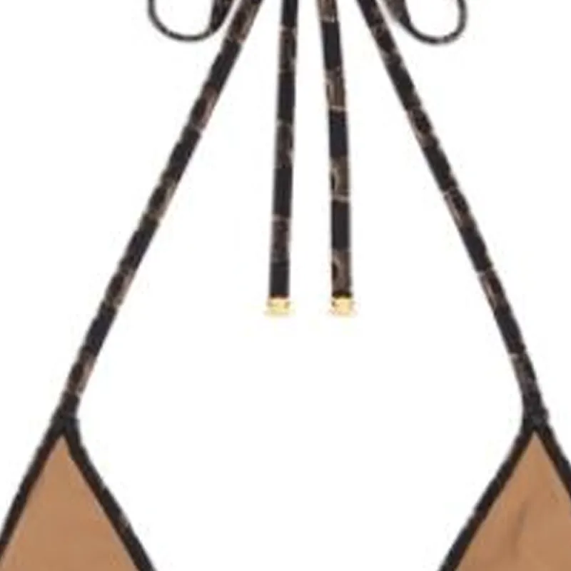 CELINE Monogram Triangle Bikini Top-4