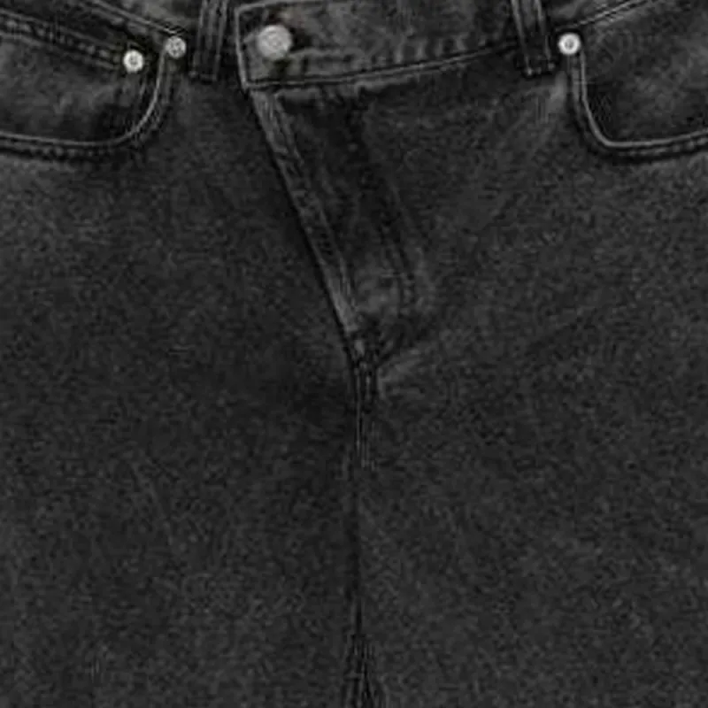 Alexander McQueen Wraparound Tied Asymmetric Button Jeans-5