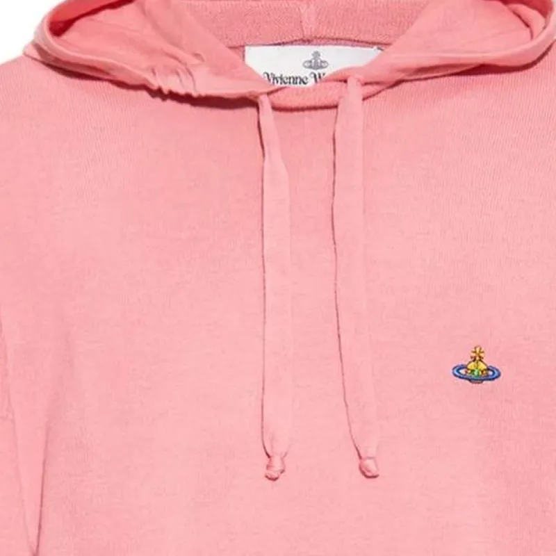 Vivienne Westwood Orb Embroidered Drawstring Knitted Hoodie-4