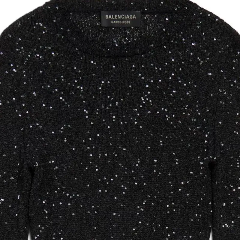 Balenciaga Long Sleeved Dresses Slim Fit Women's Black-3