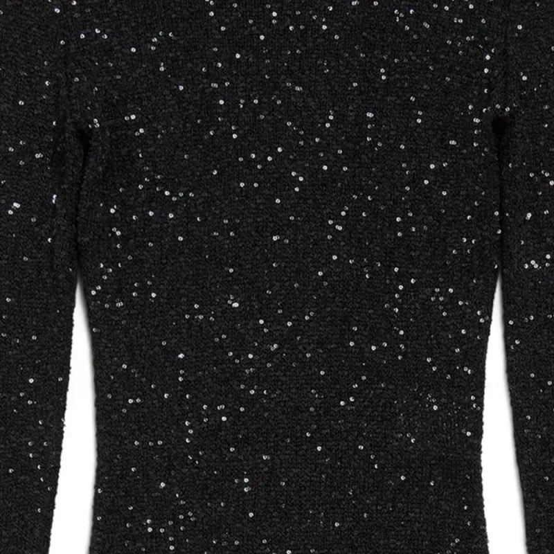 Balenciaga Long Sleeved Dresses Slim Fit Women's Black-4