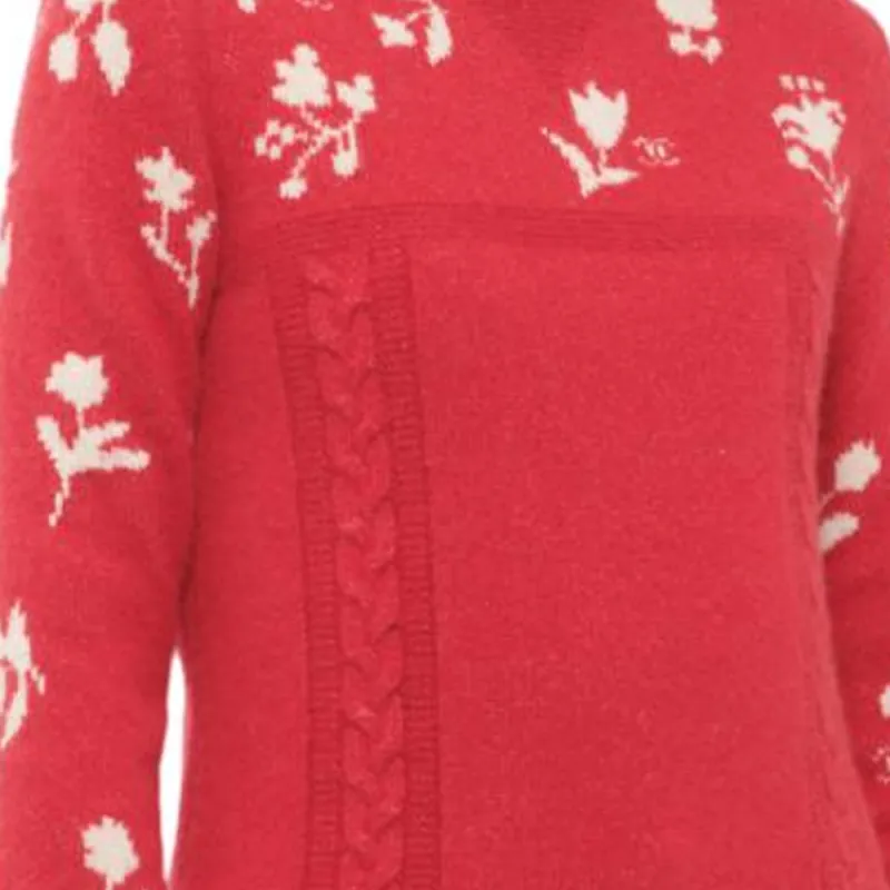 CHANEL Cashmere Sweater Women's Red-2