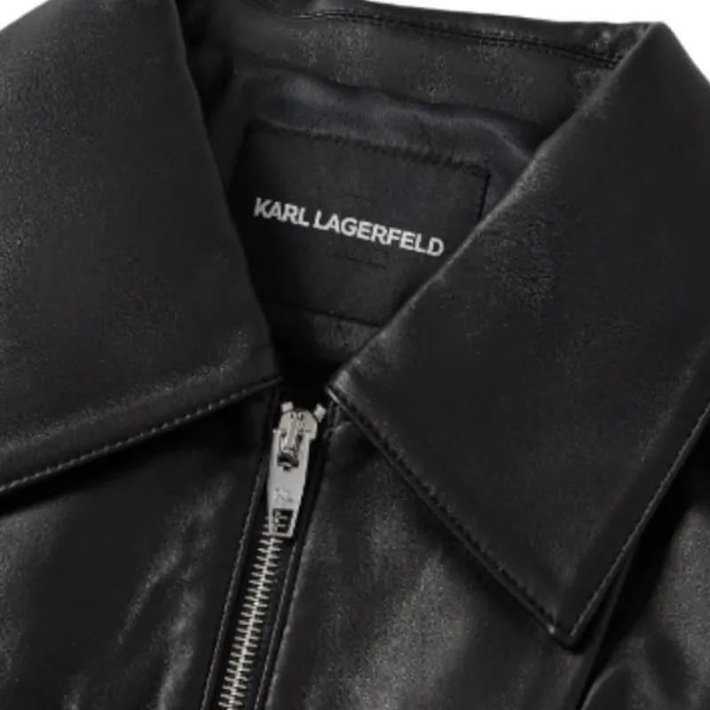 KARL LAGERFELD FW24 Leather Jacket Men's Black-3