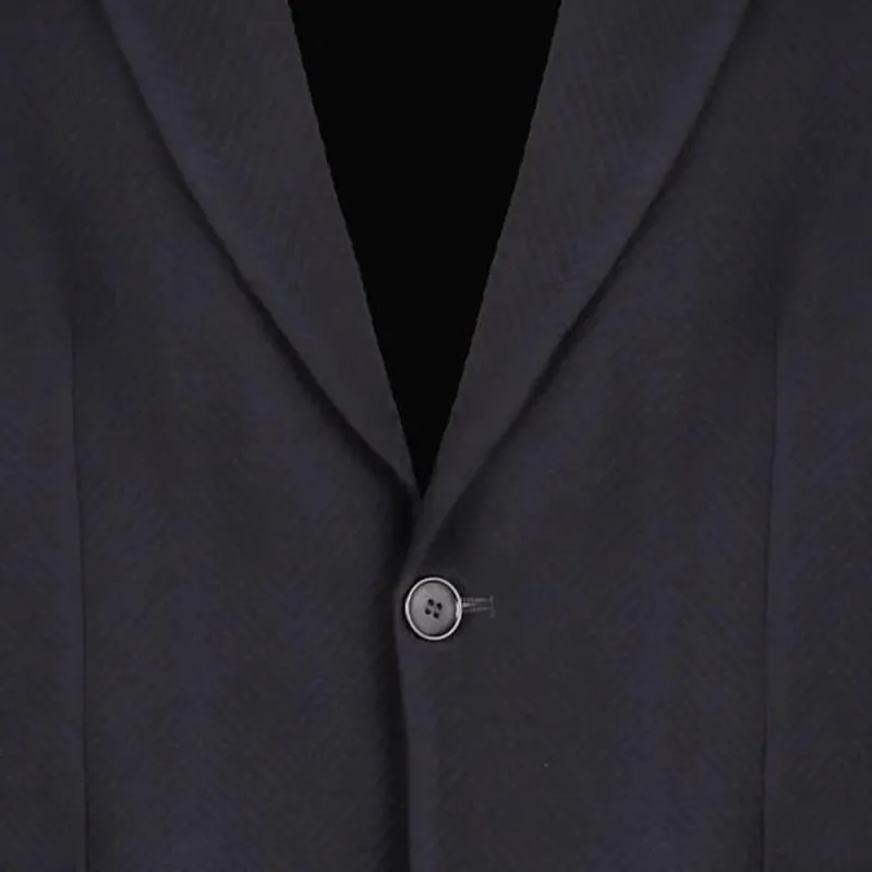 GIORGIO ARMANI Single breasted Jacket In A Chevron Jacquard Stretch wool Blend-3