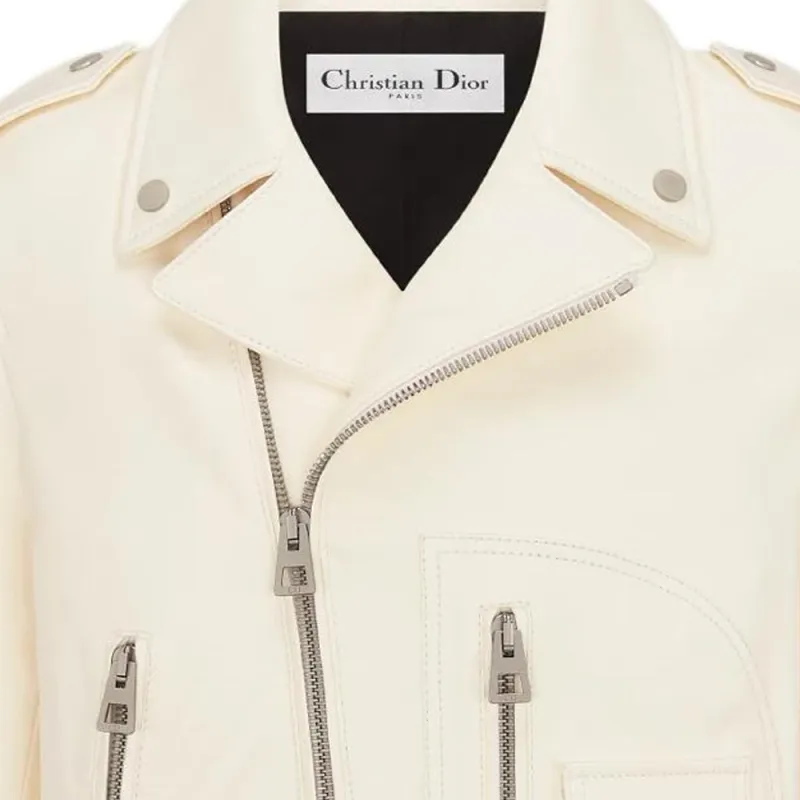 DIOR Leather Jacket Women's Ecru-3