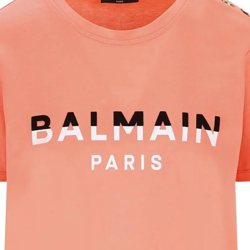 BALMAIN SS23 T Shirt Women's Orange-4
