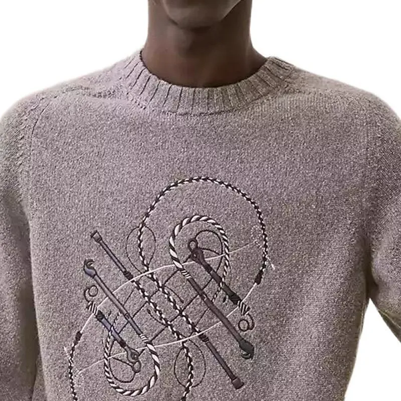 HERMES Cashmere Sweater Men's Basalt-4