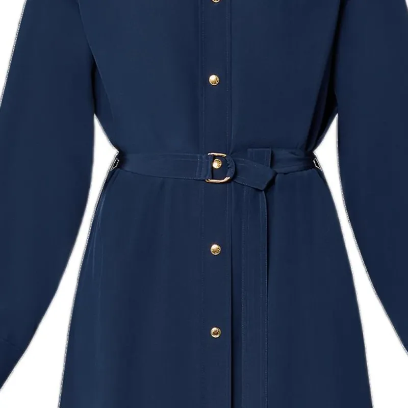 LOUIS VUITTON Long-Sleeved Epaulette Shirt Dress-3