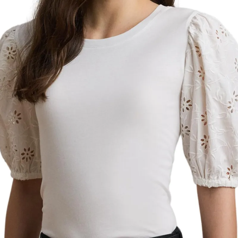 Polo Ralph Lauren Puff Sleeve T Shirt Women's White-4