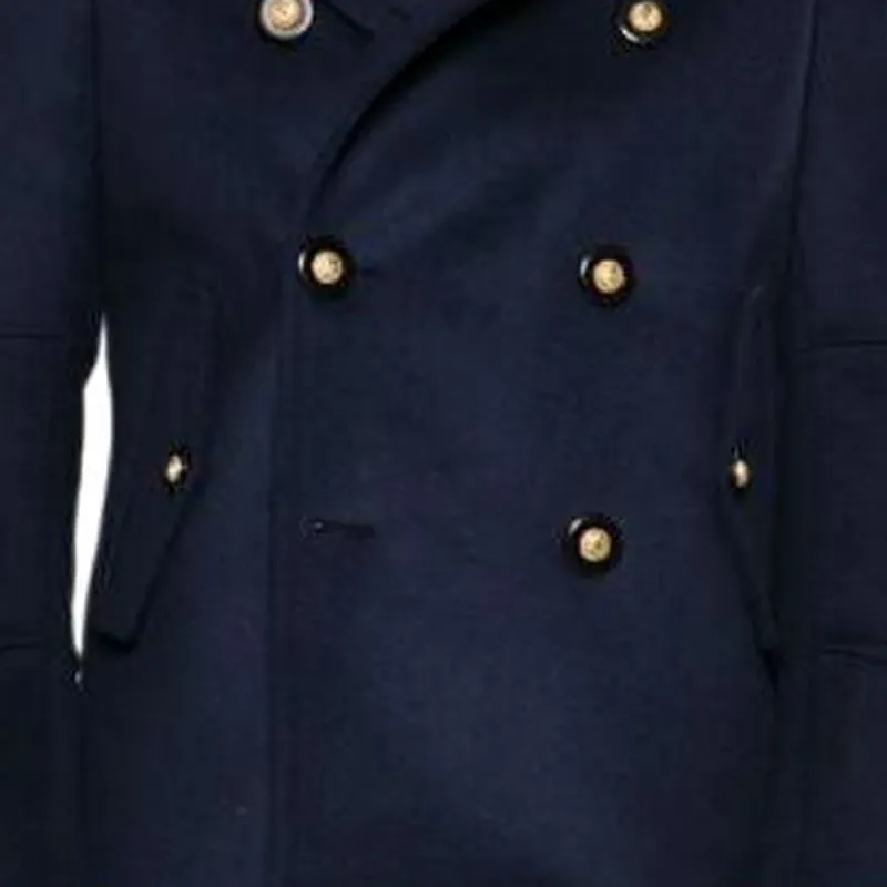 BALMAIN Double Breasted High-Neck Coat-6
