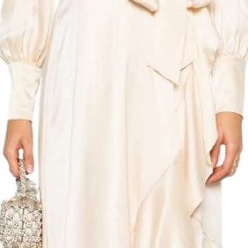 Zimmermann V-Neck Asymmetric Hem Midi Dress-7