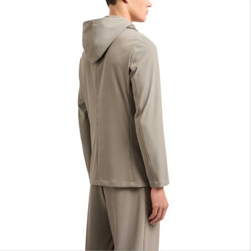 EMPORIO ARMANI Canneté Stretch Nylon Blazer With Detachable Inner Panel And Hood-3