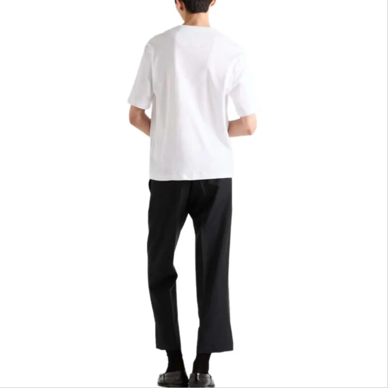PRADA Logo Embroidered Short Sleeved T Shirt-2