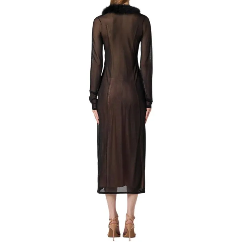 Blumarine Feather Trim Sheer Coat-2