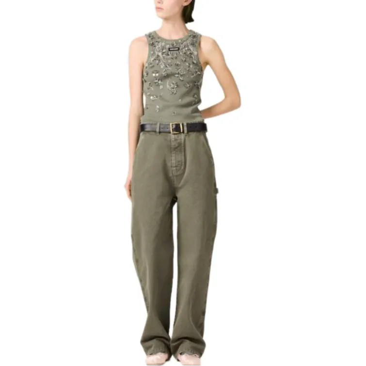 MIU MIU Knitwear Women's Olive Green-1
