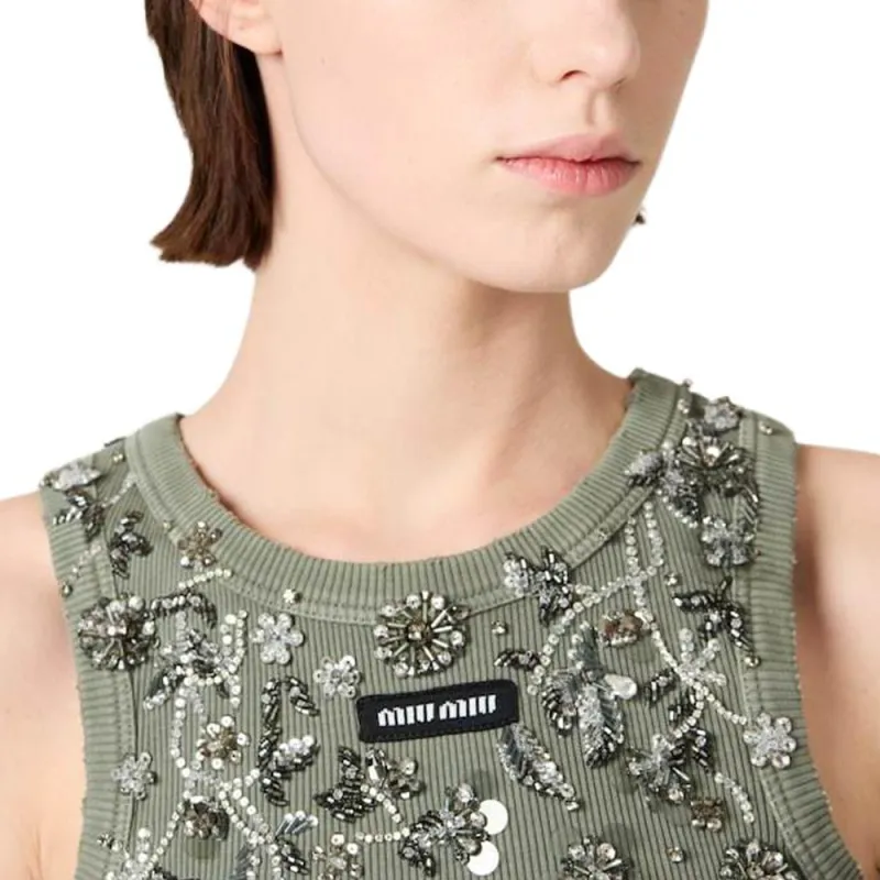 MIU MIU Knitwear Women's Olive Green-4