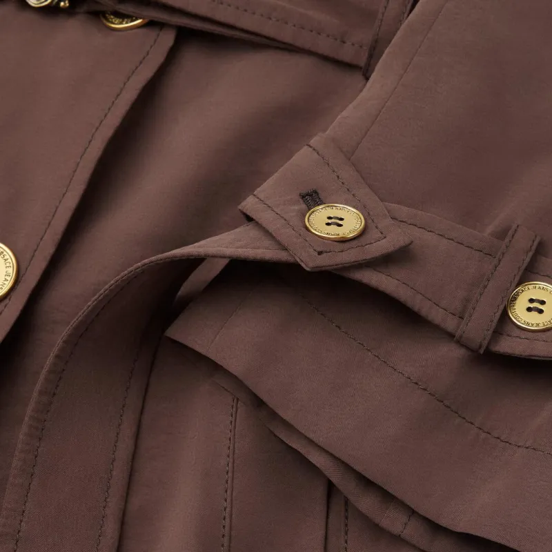 FANSIZHE Trench Coat Women's Brown-2