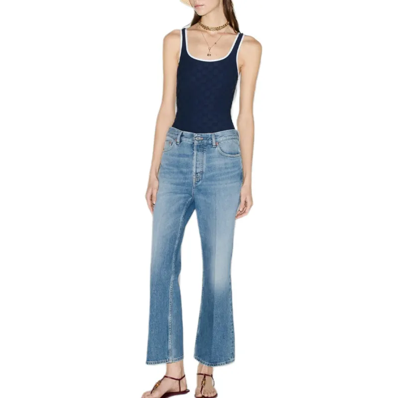 GUCCI FW25 Lido Collection Jeans Women's Blue-1