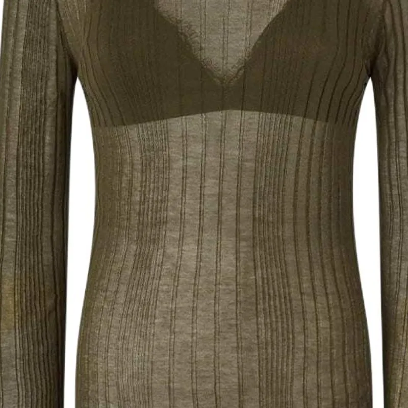 PINKO Semi Sheer Ribbed Jumper-2