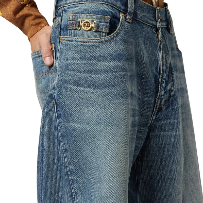 VERSACE Twisted Baggy Jeans-4