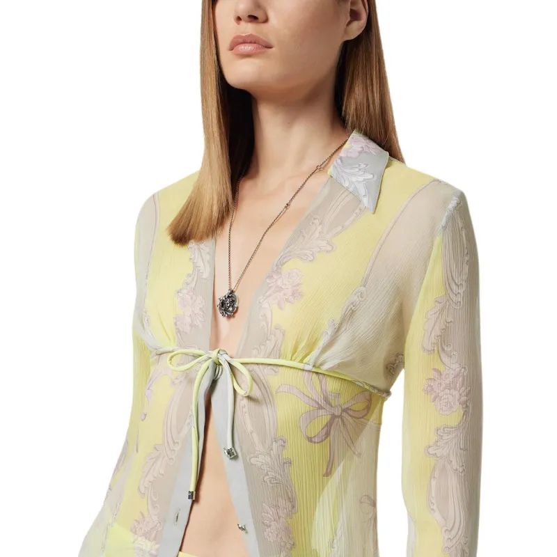 VERSACE Cameo Silk Midi Skirt-4