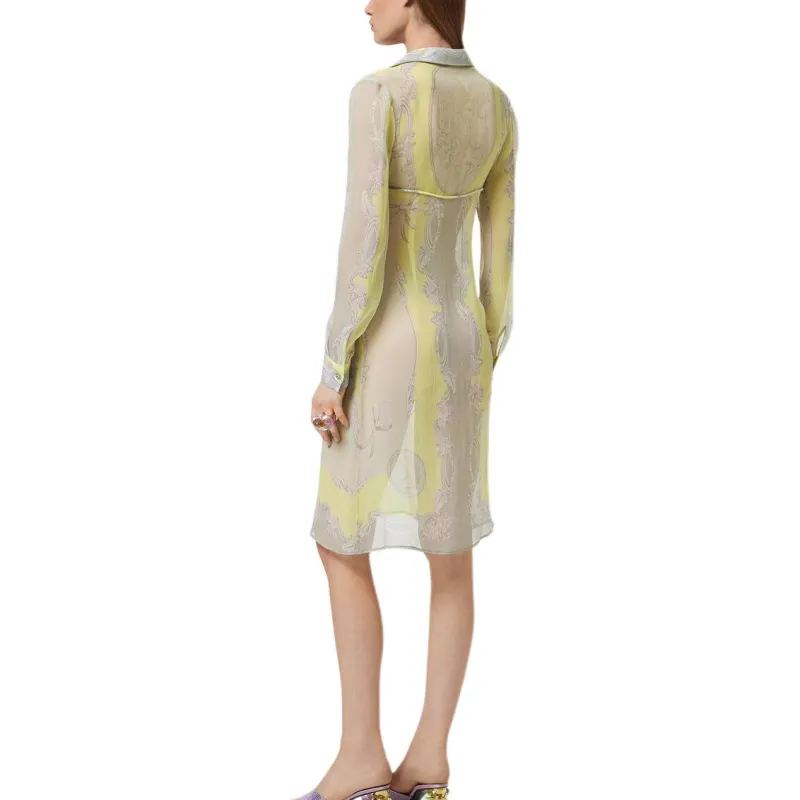 VERSACE Cameo Silk Midi Skirt-3