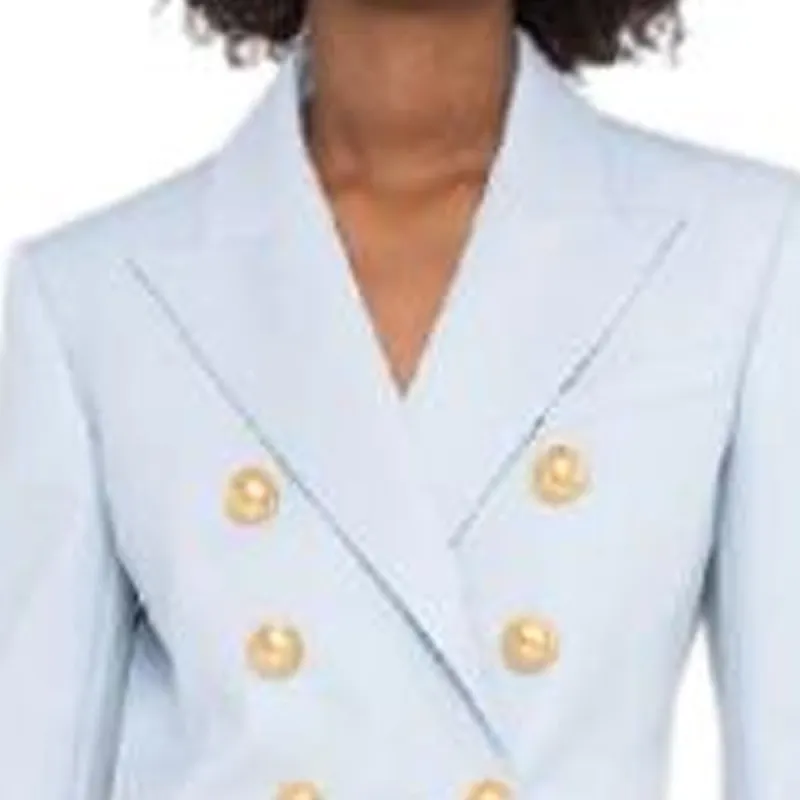 BALMAIN FW21 Business Suit Coat Women's Light Blue-4
