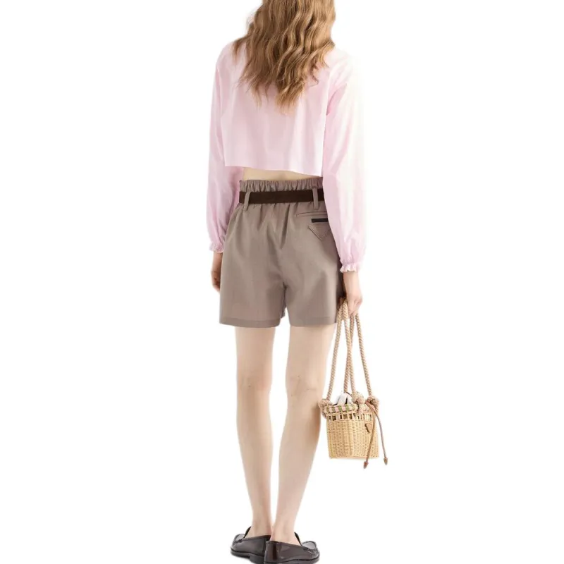 PRADA Mouliné Wool Shorts-2