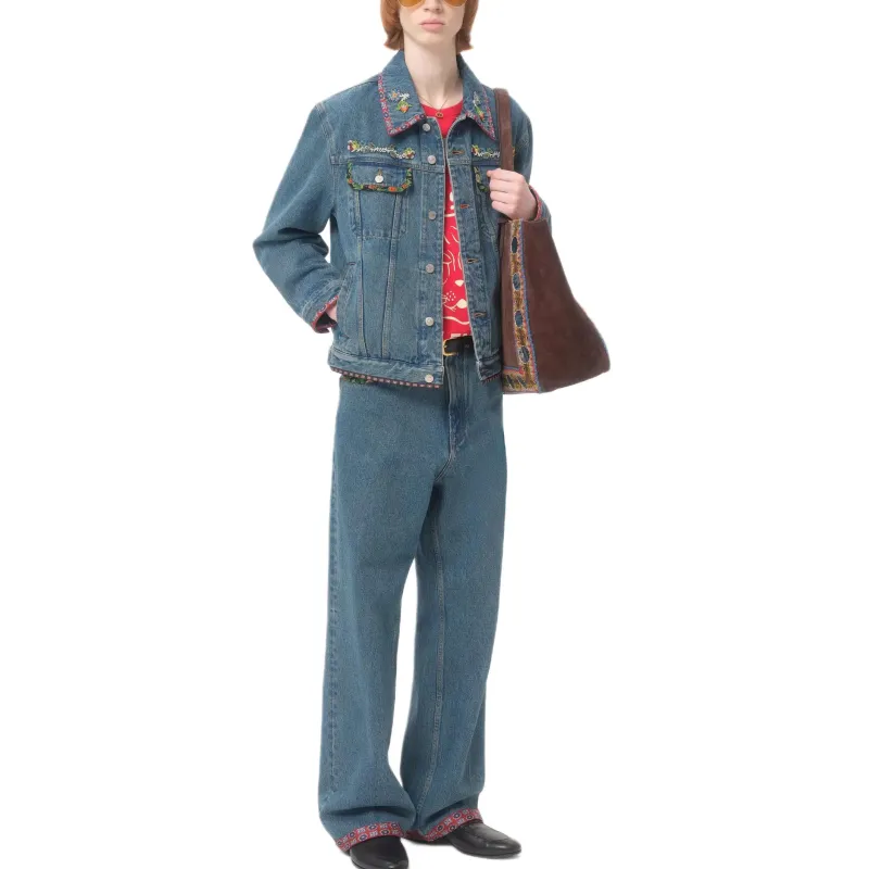 Valentino Printed trim Denim Jacket-2