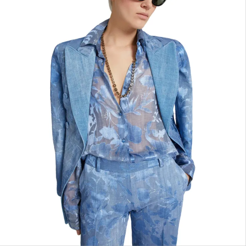 ERMANNO SCERVINO Devoré effect Denim Shirt-1
