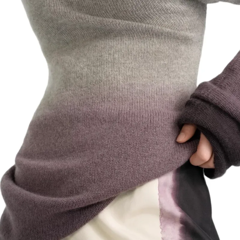 DIOR FW25 Cashmere Sweater Women's Gray Purple-3