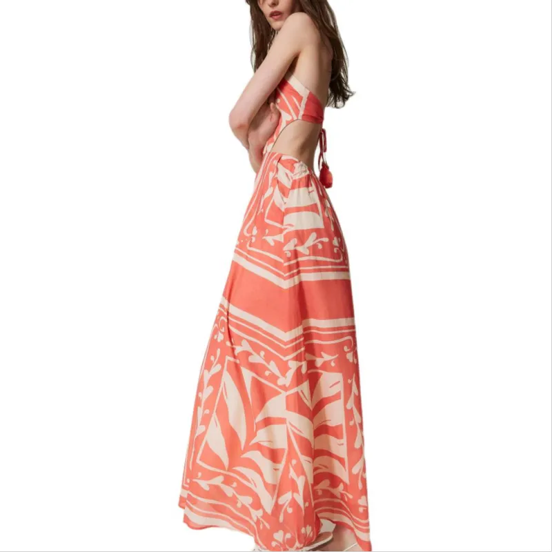 Twinset Printed Halterneck Maxi Dress-3