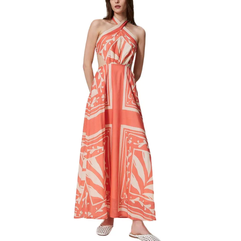 Twinset Printed Halterneck Maxi Dress-1