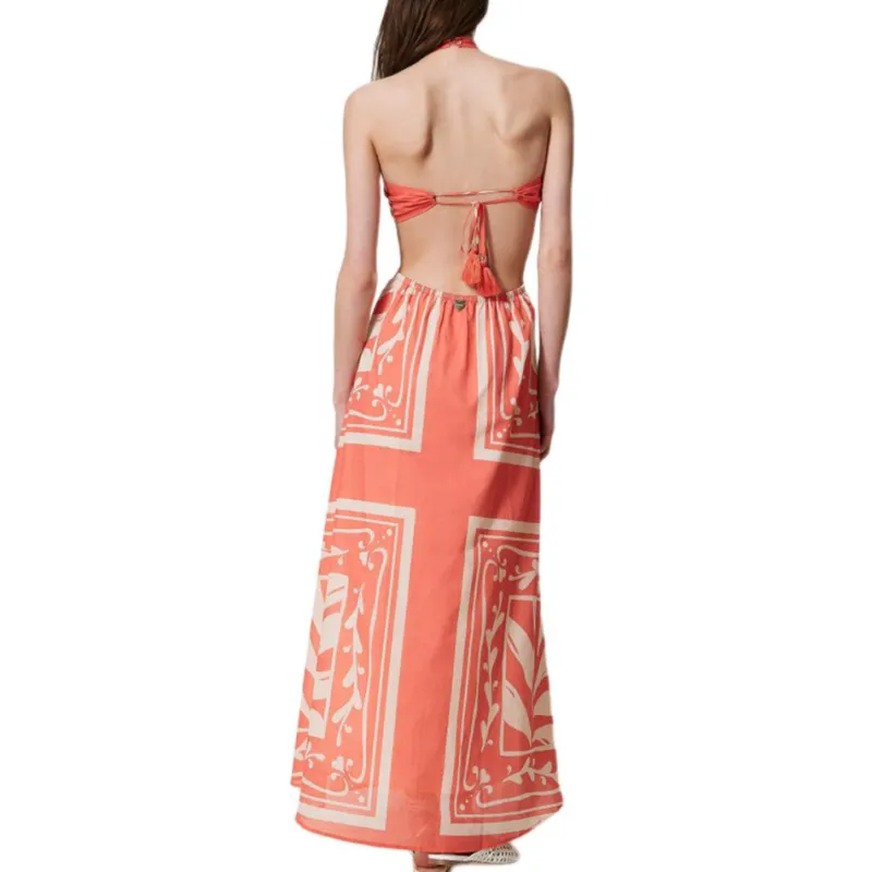 Twinset Printed Halterneck Maxi Dress-2