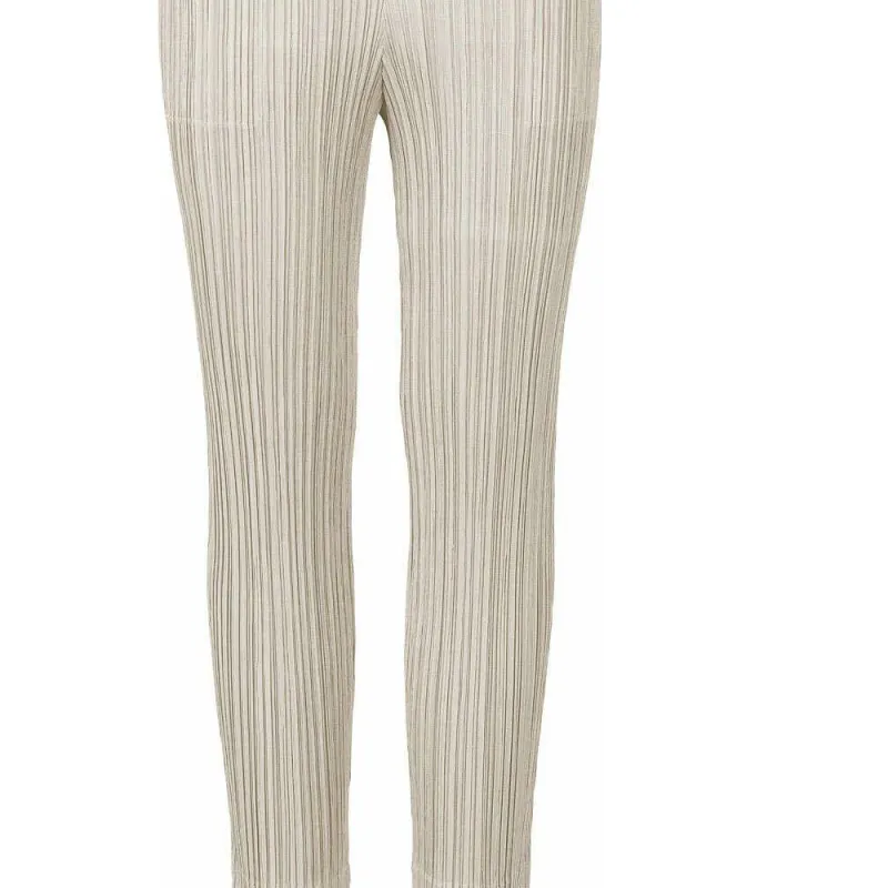 PLEATS PLEASE ISSEY MIYAKE FW22 Casual Pants Women's Gray Beige-1