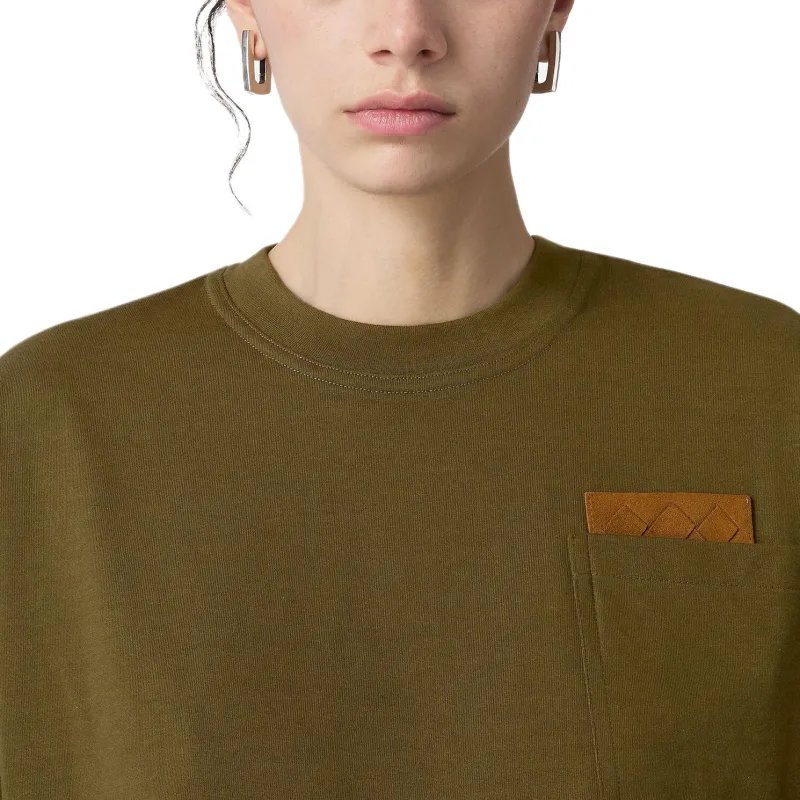 Bottega Veneta Drop Shoulder Sleeve T Shirt Women's Green-3