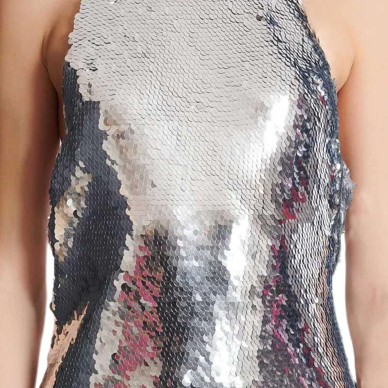 BALMAIN Sleeveless Dress Women's Silver-7