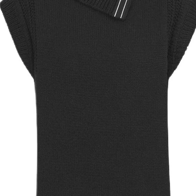 DIOR Stand Collar Sleeveless Sweater Sweater Women's Black-3