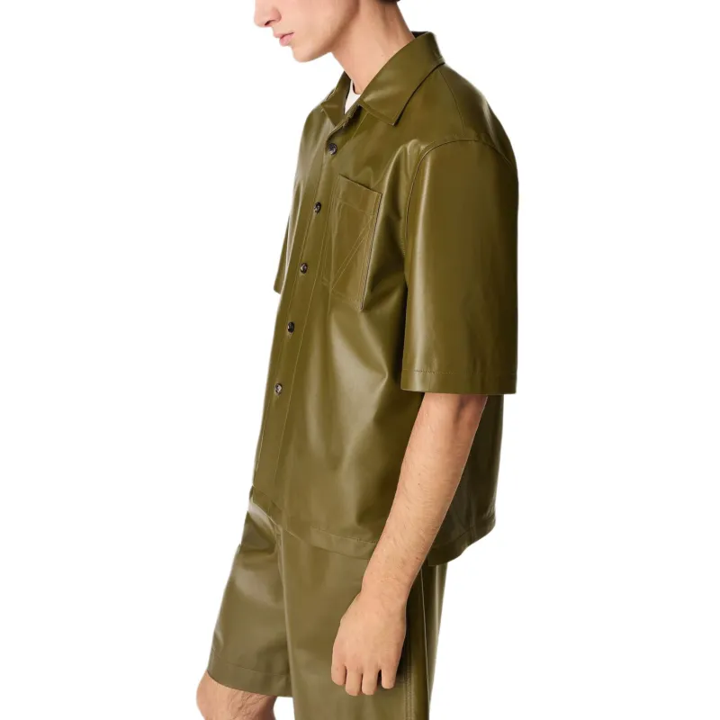 Bottega Veneta SS25 Leather Jacket Men's Green-2