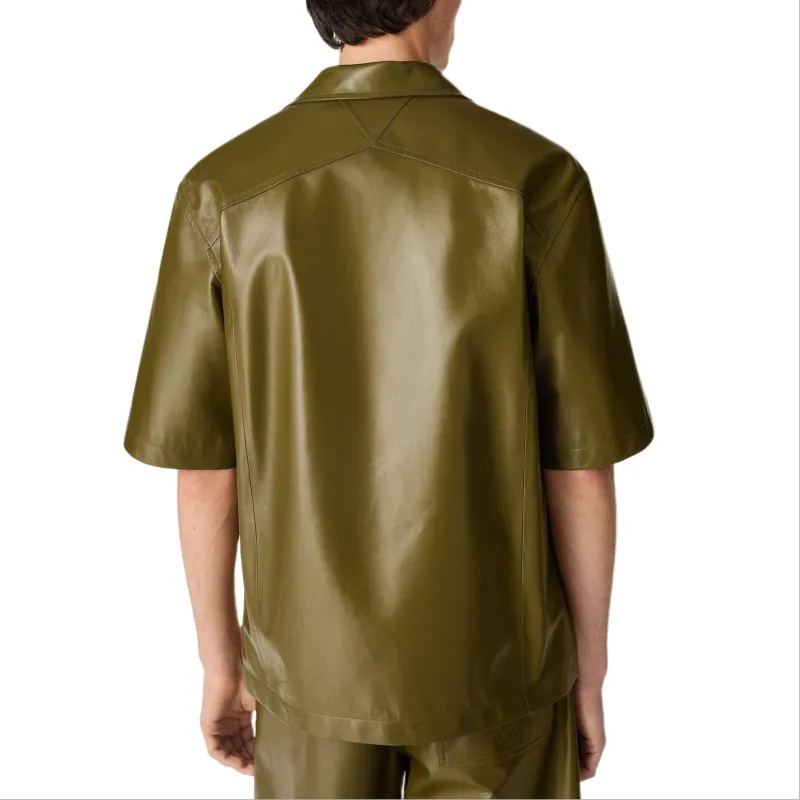 Bottega Veneta SS25 Leather Jacket Men's Green-1