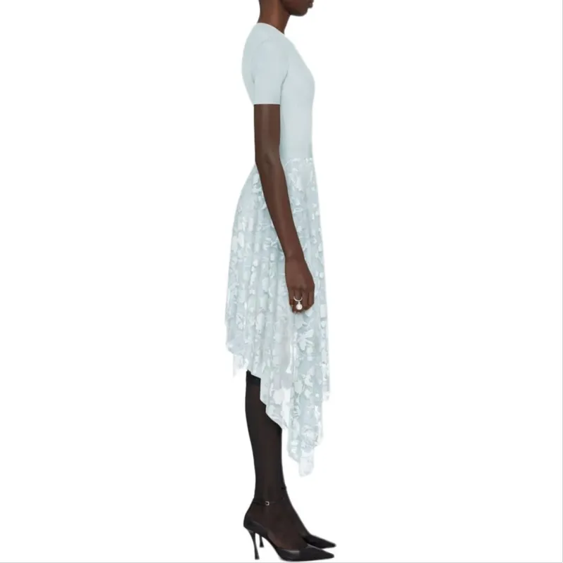 GIVENCHY FW24 Short-Sleeved Dresses Women's White-green Mix-3