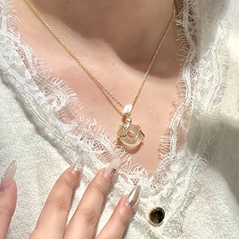Lao Feng Xiang Chalcedony Necklaces Women's-2
