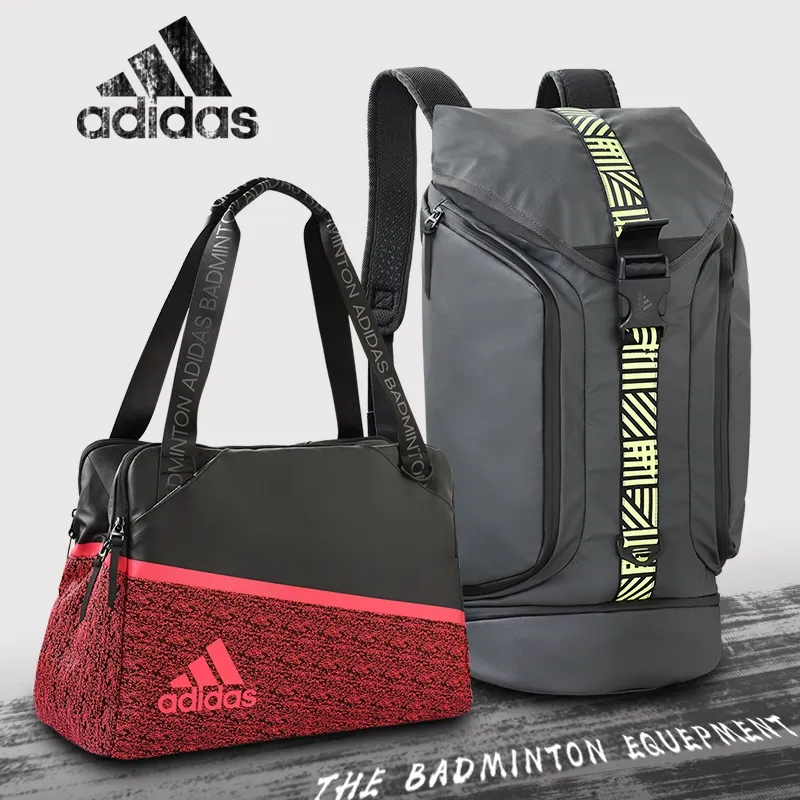 Adidas Badminton Racket Bags 3 Pcs Sporty Style Backpack Black Gray Unisex-2