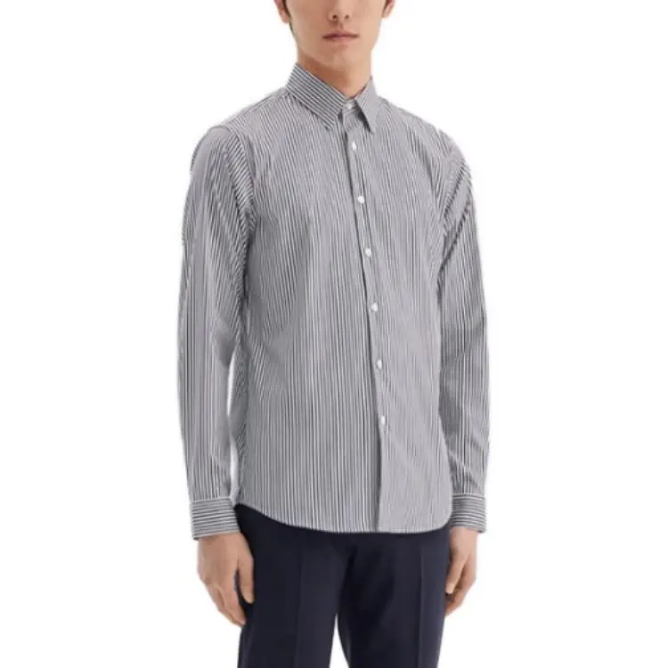 THEORY Shirt Men's White/Gray Mixed Color-2